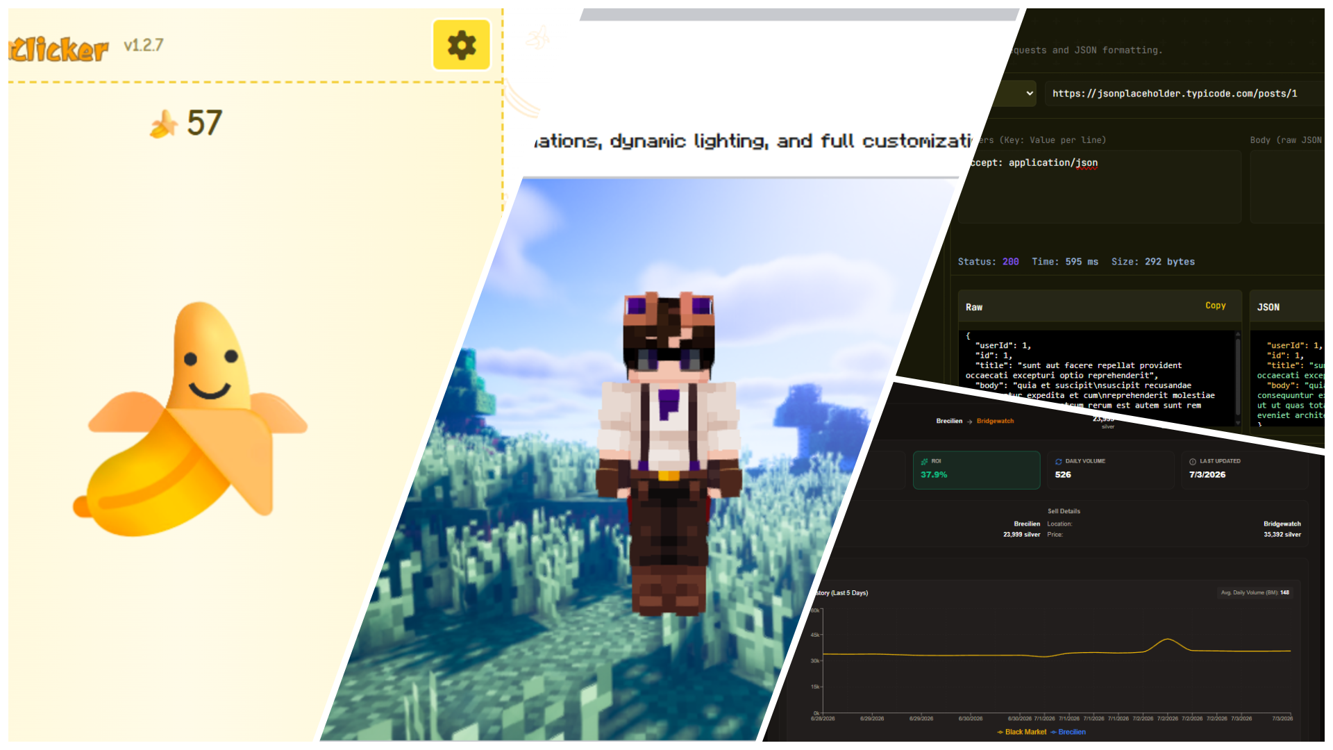 Collage of different project screenshots